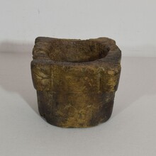 Weathered wooden mortar, France circa 1650-1750