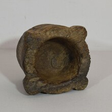 Weathered wooden mortar, France circa 1650-1750