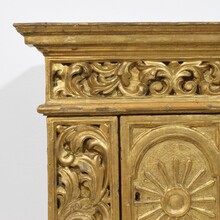 Carved giltwood baroque tabernacle with sunburst, Italy circa 1750