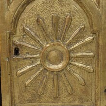 Carved giltwood baroque tabernacle with sunburst, Italy circa 1750