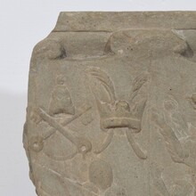 Carved stone coat of arms with unicorn, Italy circa 1650-1750