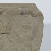 Carved stone coat of arms with unicorn, Italy circa 1650-1750