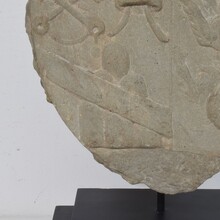 Carved stone coat of arms with unicorn, Italy circa 1650-1750