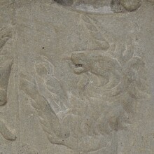 Carved stone coat of arms with unicorn, Italy circa 1650-1750