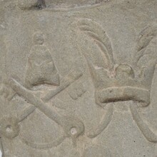 Carved stone coat of arms with unicorn, Italy circa 1650-1750