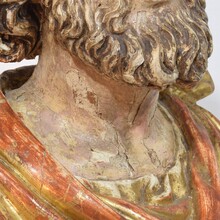 Hand carved wooden reliquary bust of a saint, Italy circa 1650-1750