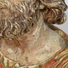 Hand carved wooden reliquary bust of a saint, Italy circa 1650-1750