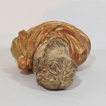 Hand carved wooden reliquary bust of a saint, Italy circa 1650-1750