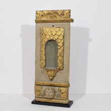 Carved oak altar niche with angel head, France circa 1650-1700