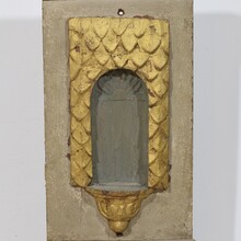 Carved oak altar niche with angel head, France circa 1650-1700