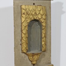 Carved oak altar niche with angel head, France circa 1650-1700