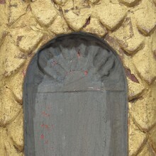 Carved oak altar niche with angel head, France circa 1650-1700