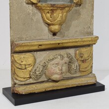 Carved oak altar niche with angel head, France circa 1650-1700