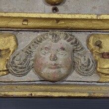 Carved oak altar niche with angel head, France circa 1650-1700
