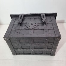 Hand forged iron strongbox from Nuremburg or Augsburg, germany 17th century