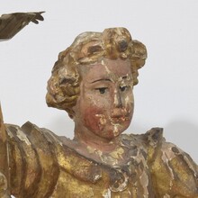 Baroque angel figure with candleholder, Italy circa 1650-1700