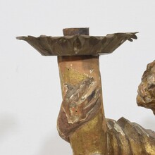 Baroque angel figure with candleholder, Italy circa 1650-1700
