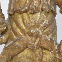 Baroque angel figure with candleholder, Italy circa 1650-1700