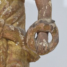 Baroque angel figure with candleholder, Italy circa 1650-1700