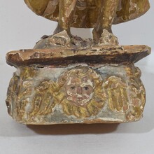 Baroque angel figure with candleholder, Italy circa 1650-1700