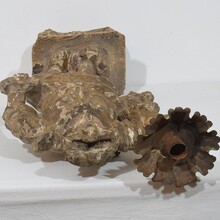 Baroque angel figure with candleholder, Italy circa 1650-1700