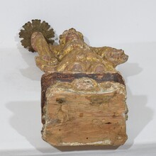 Baroque angel figure with candleholder, Italy circa 1650-1700