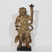 Baroque angel figure with candleholder, Italy circa 1650-1700