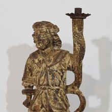 Baroque angel figure with candleholder, Italy circa 1650-1700