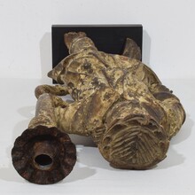 Baroque angel figure with candleholder, Italy circa 1650-1700