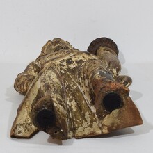 Baroque angel figure with candleholder, Italy circa 1650-1700