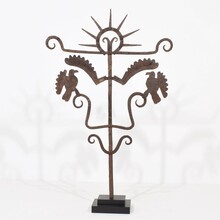 Hand forged iron folk art roof finial ornament, France circa 1750- 1850