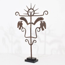 Hand forged iron folk art roof finial ornament, France circa 1750- 1850