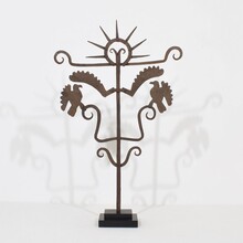 Hand forged iron folk art roof finial ornament, France circa 1750- 1850