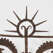 Hand forged iron folk art roof finial ornament, France circa 1750- 1850