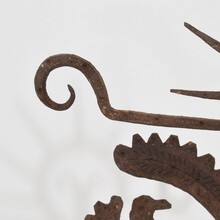 Hand forged iron folk art roof finial ornament, France circa 1750- 1850