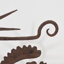 Hand forged iron folk art roof finial ornament, France circa 1750- 1850