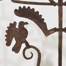 Hand forged iron folk art roof finial ornament, France circa 1750- 1850