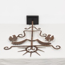 Hand forged iron folk art roof finial ornament, France circa 1750- 1850