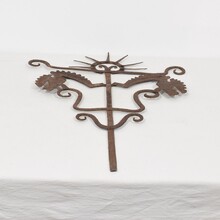 Hand forged iron folk art roof finial ornament, France circa 1750- 1850