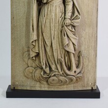 Carved oak panel of saint Philomena, France circa 1750-1850