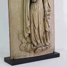 Carved oak panel of saint Philomena, France circa 1750-1850