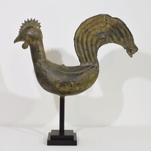 Folk art copper rooster weathervane, France circa 1750- 1850