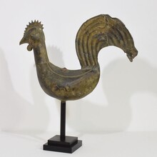 Folk art copper rooster weathervane, France circa 1750- 1850