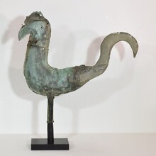 Folk art copper rooster weathervane, France circa 1750-1850