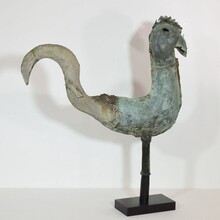 Folk art copper rooster weathervane, France circa 1750-1850