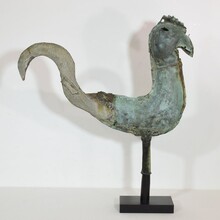 Folk art copper rooster weathervane, France circa 1750-1850