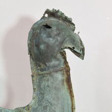 Folk art copper rooster weathervane, France circa 1750-1850