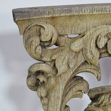 Weathered oak capital with figures, France 18/19th century