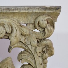 Weathered oak capital with figures, France 18/19th century