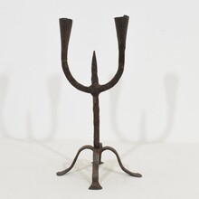 Hand forged iron candleholder, France/Spain 18/19th century